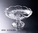  SOGA玻璃透明百合花高腳果盤22.5*11cm (383WH) 