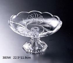  SOGA玻璃透明百合花高腳果盤22.5*11cm (383WH) 